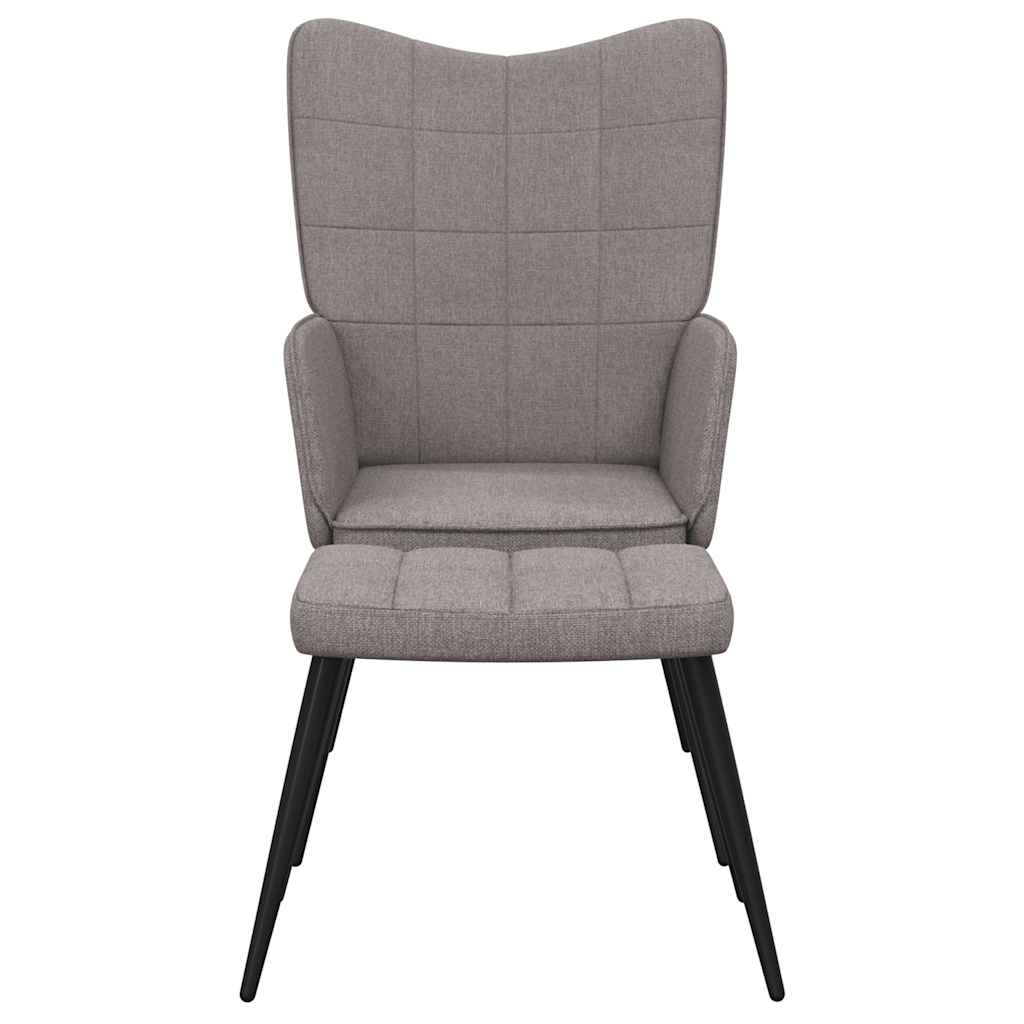 Relaxstoel met voetenbank stof taupe