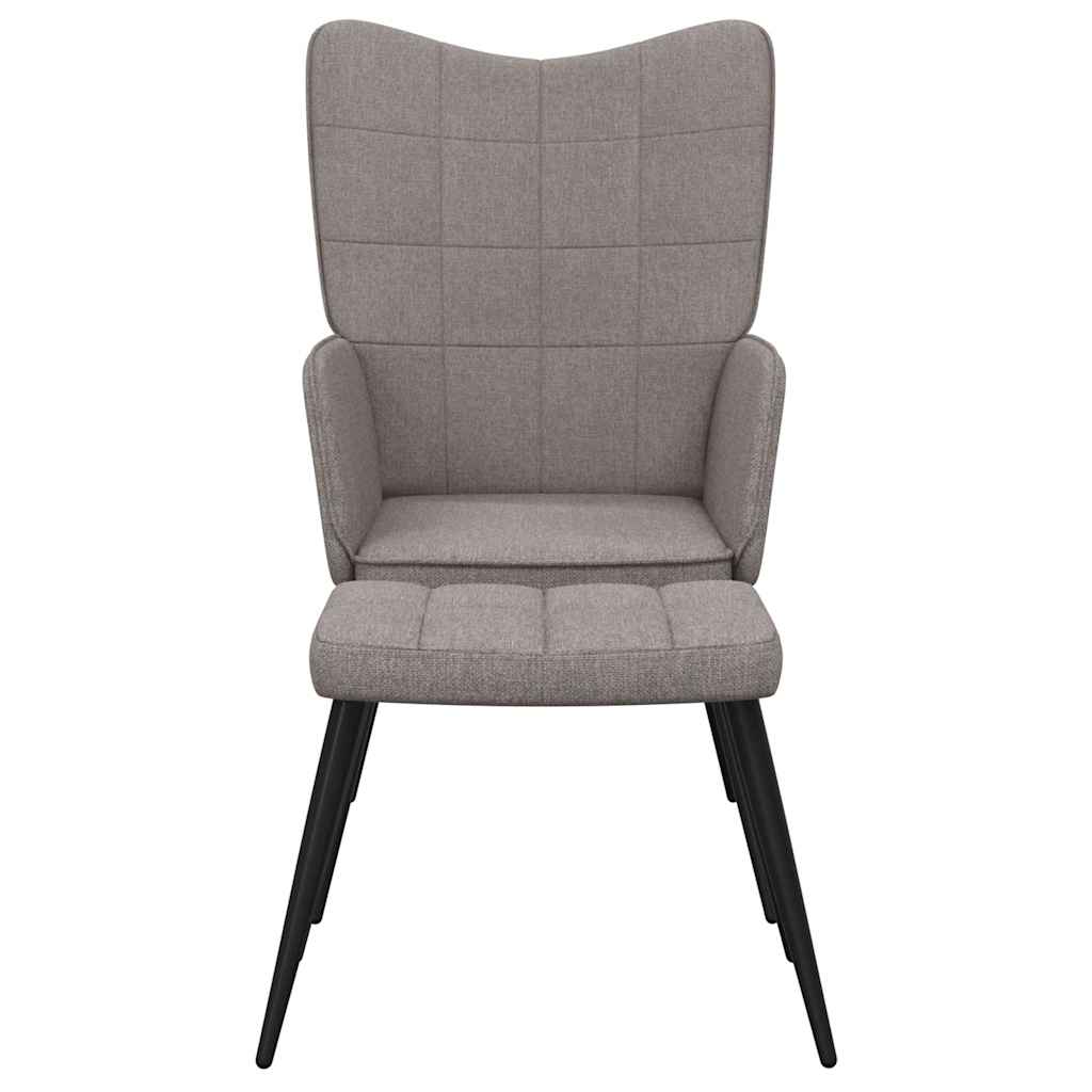 Relaxstoel met voetenbank stof taupe