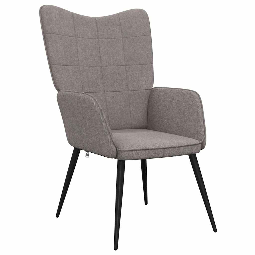 Relaxstoel met voetenbank stof taupe
