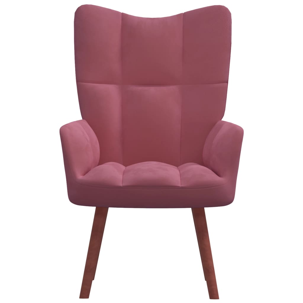 Relaxstoel fluweel roze