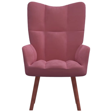 Relaxstoel fluweel roze