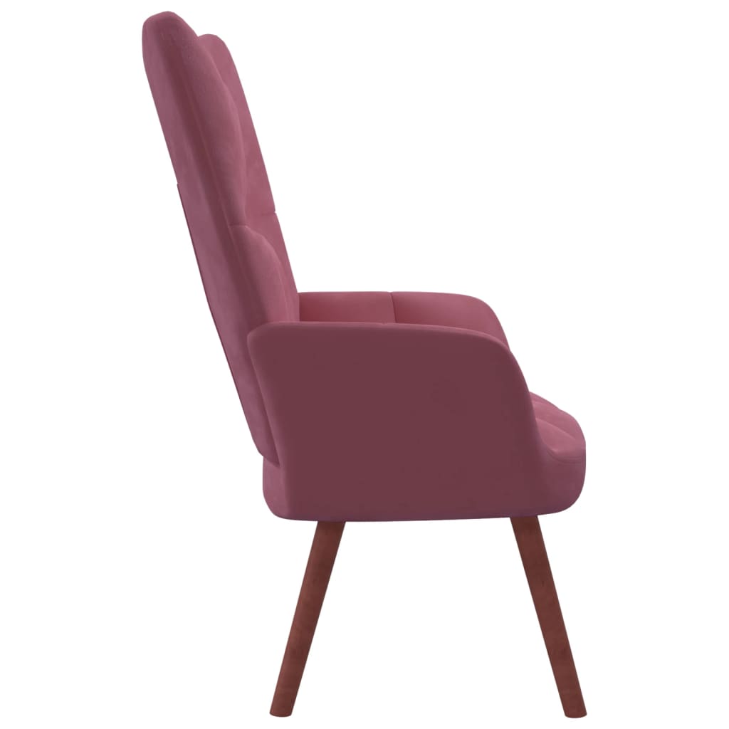 Relaxstoel fluweel roze