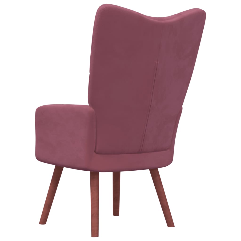 Relaxstoel fluweel roze