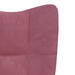 Relaxstoel fluweel roze