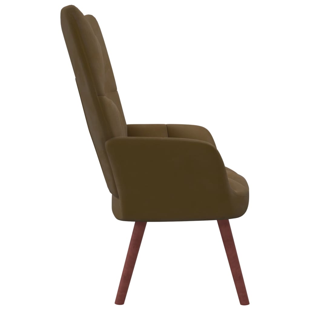 Relaxstoel fluweel bruin
