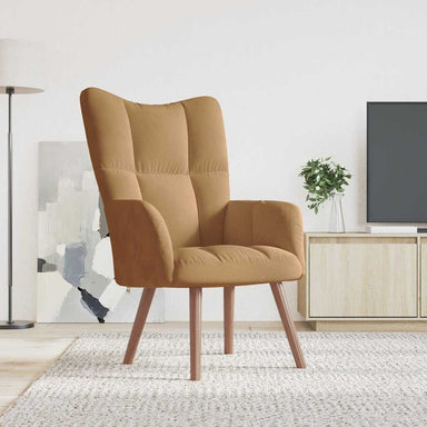 Relaxstoel fluweel bruin