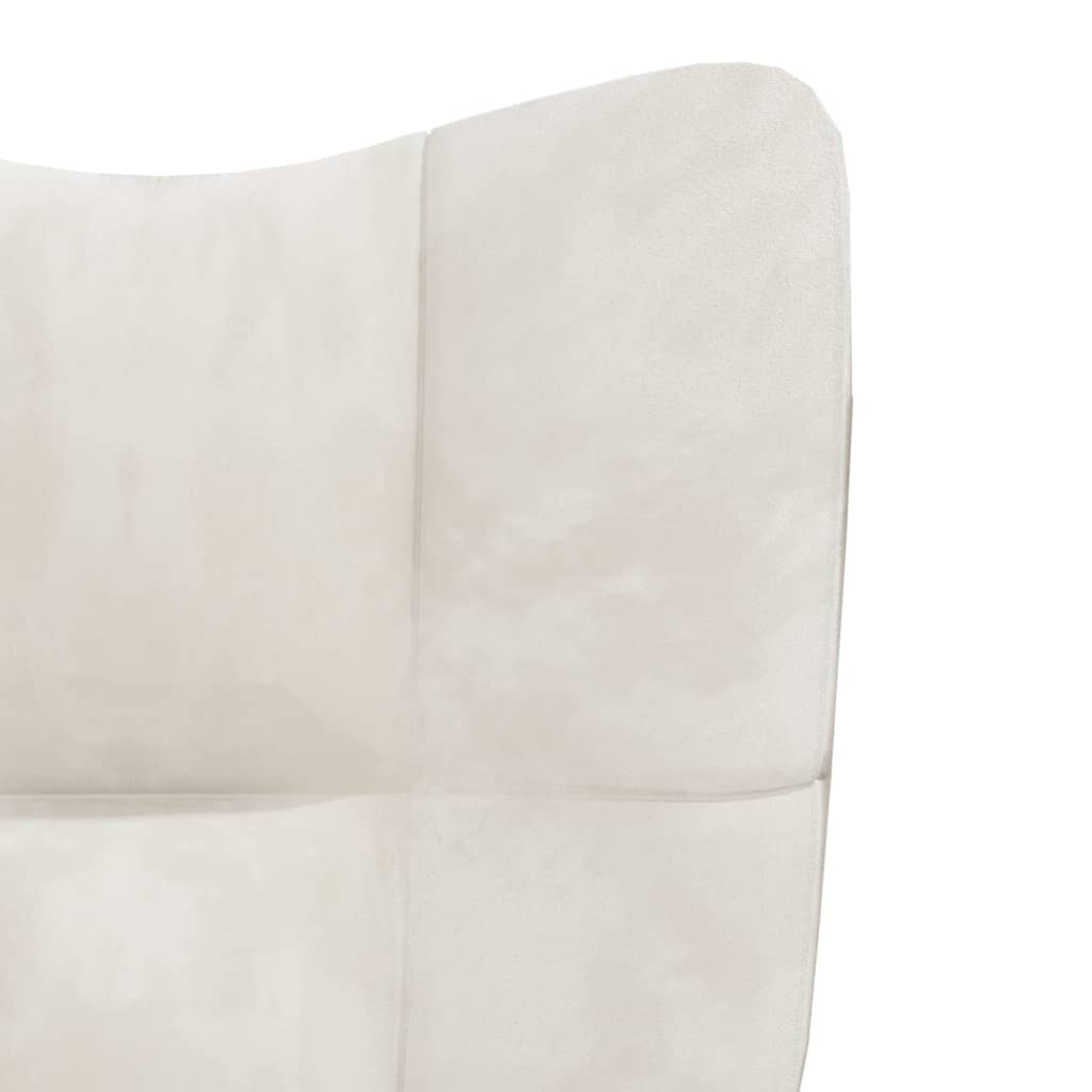 Relaxstoel fluweel crèmewit
