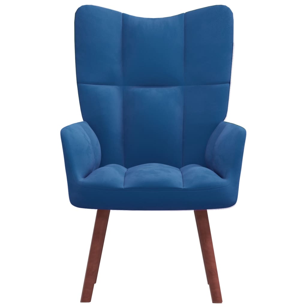Relaxstoel fluweel blauw