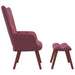 Relaxstoel met voetenbank fluweel roze