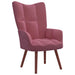 Relaxstoel met voetenbank fluweel roze