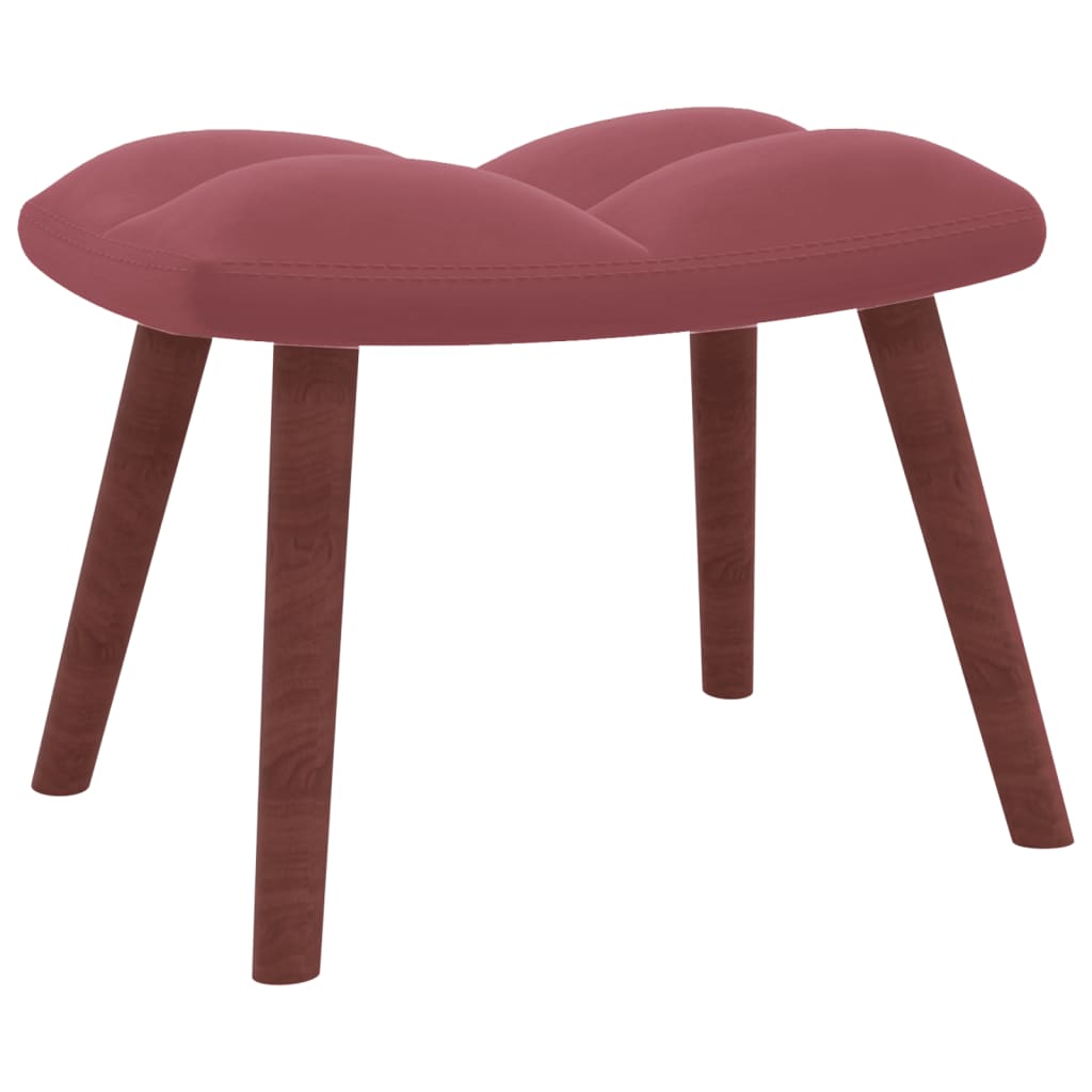 Relaxstoel met voetenbank fluweel roze