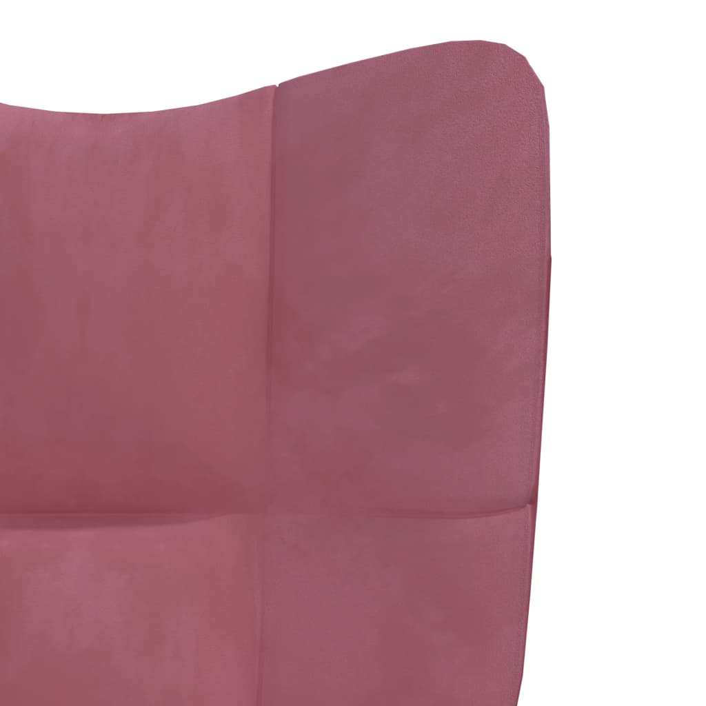 Relaxstoel met voetenbank fluweel roze