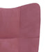 Relaxstoel met voetenbank fluweel roze