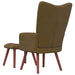 Relaxstoel met voetenbank fluweel bruin