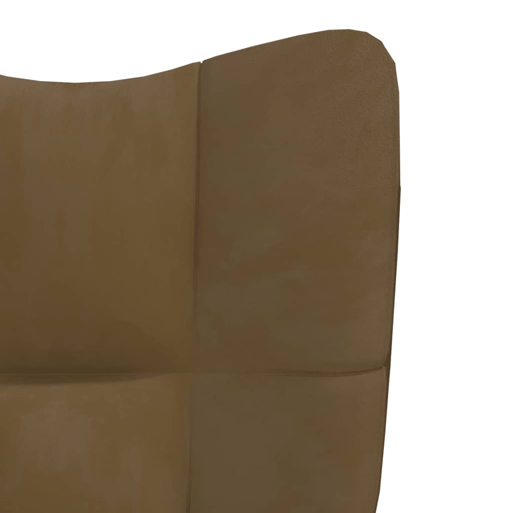 Relaxstoel met voetenbank fluweel bruin