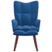 Relaxstoel met voetenbank fluweel blauw