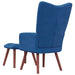 Relaxstoel met voetenbank fluweel blauw