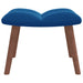Relaxstoel met voetenbank fluweel blauw