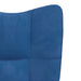 Relaxstoel met voetenbank fluweel blauw