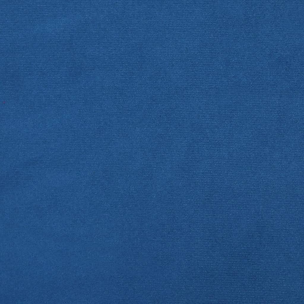 Relaxstoel met voetenbank fluweel blauw