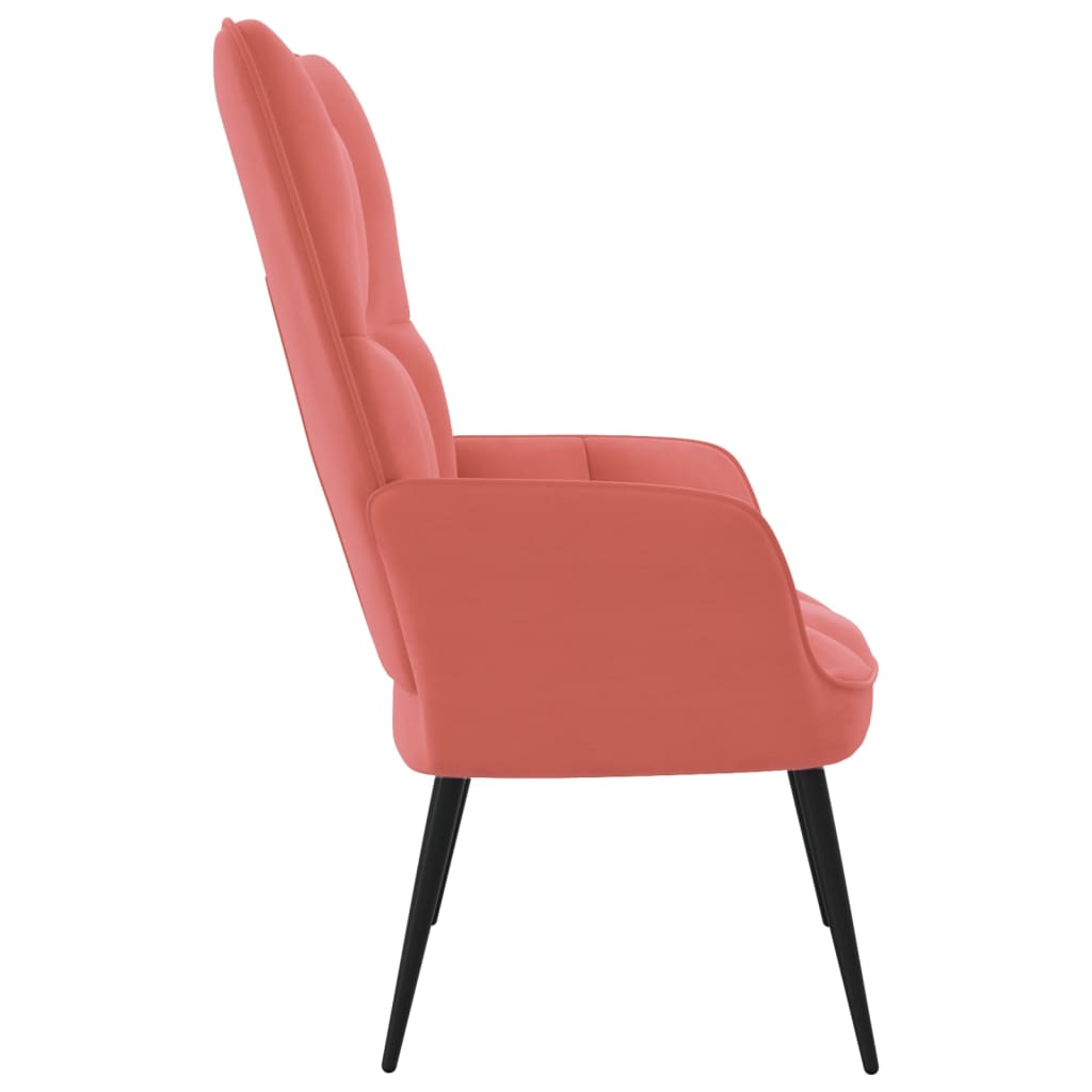 Relaxstoel fluweel roze
