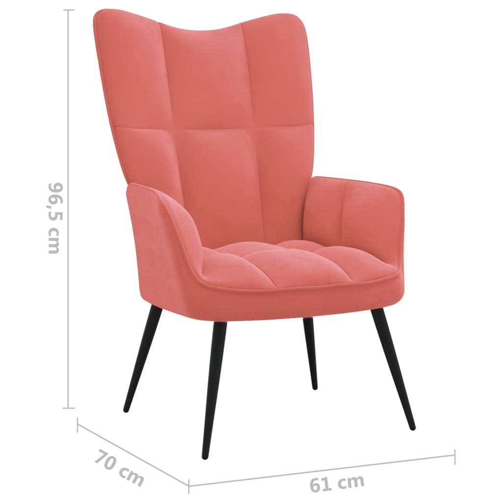 Relaxstoel fluweel roze
