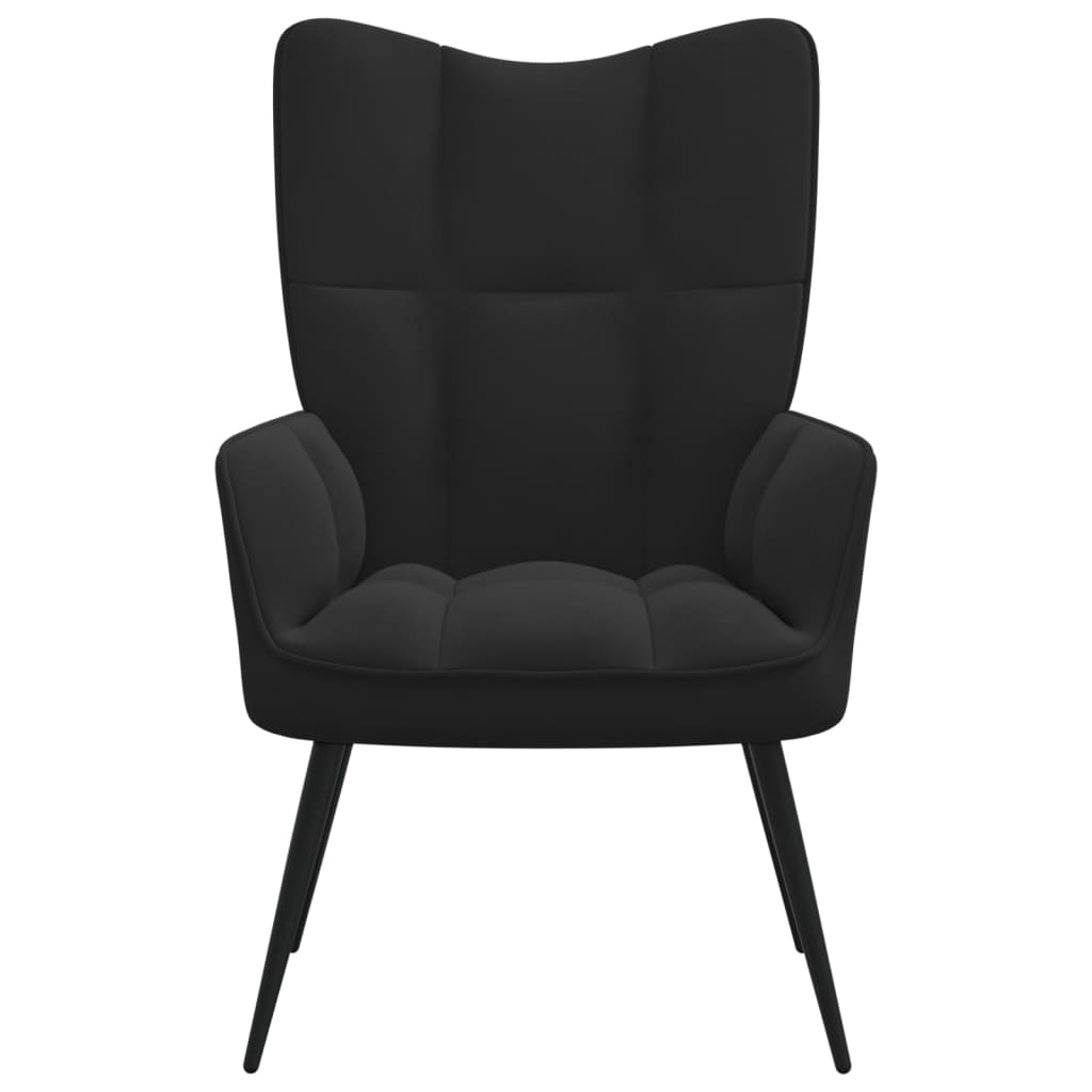 Relaxstoel fluweel zwart