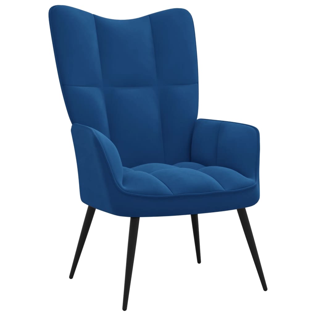 Relaxstoel fluweel blauw