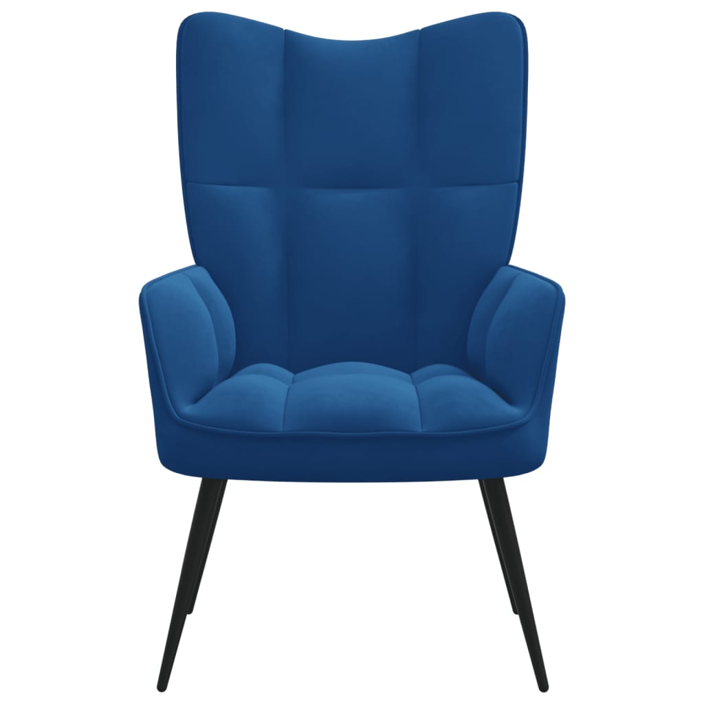 Relaxstoel fluweel blauw