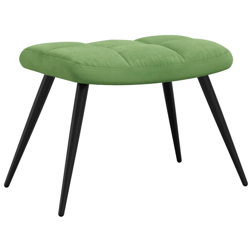 Relaxstoel met voetenbank fluweel lichtgroen