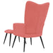 Relaxstoel met voetenbank fluweel roze