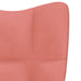 Relaxstoel met voetenbank fluweel roze