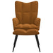Relaxstoel met voetenbank fluweel bruin