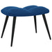 Relaxstoel met voetenbank fluweel blauw