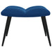 Relaxstoel met voetenbank fluweel blauw