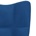 Relaxstoel met voetenbank fluweel blauw