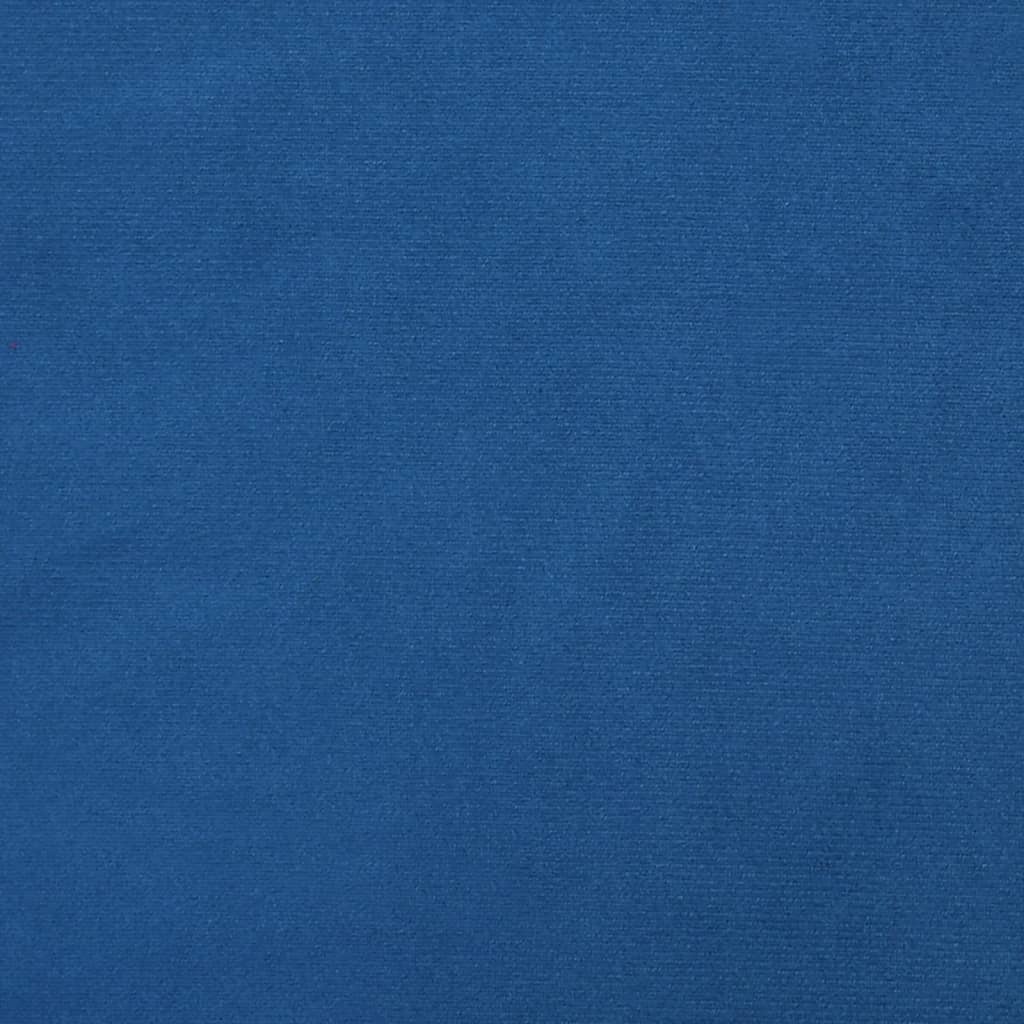 Relaxstoel met voetenbank fluweel blauw