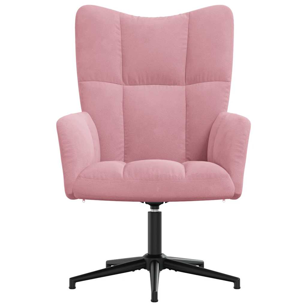 Relaxstoel fluweel roze