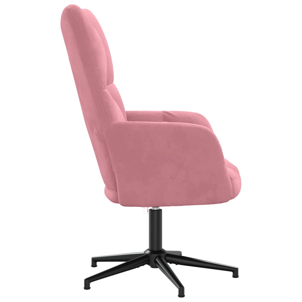 Relaxstoel fluweel roze