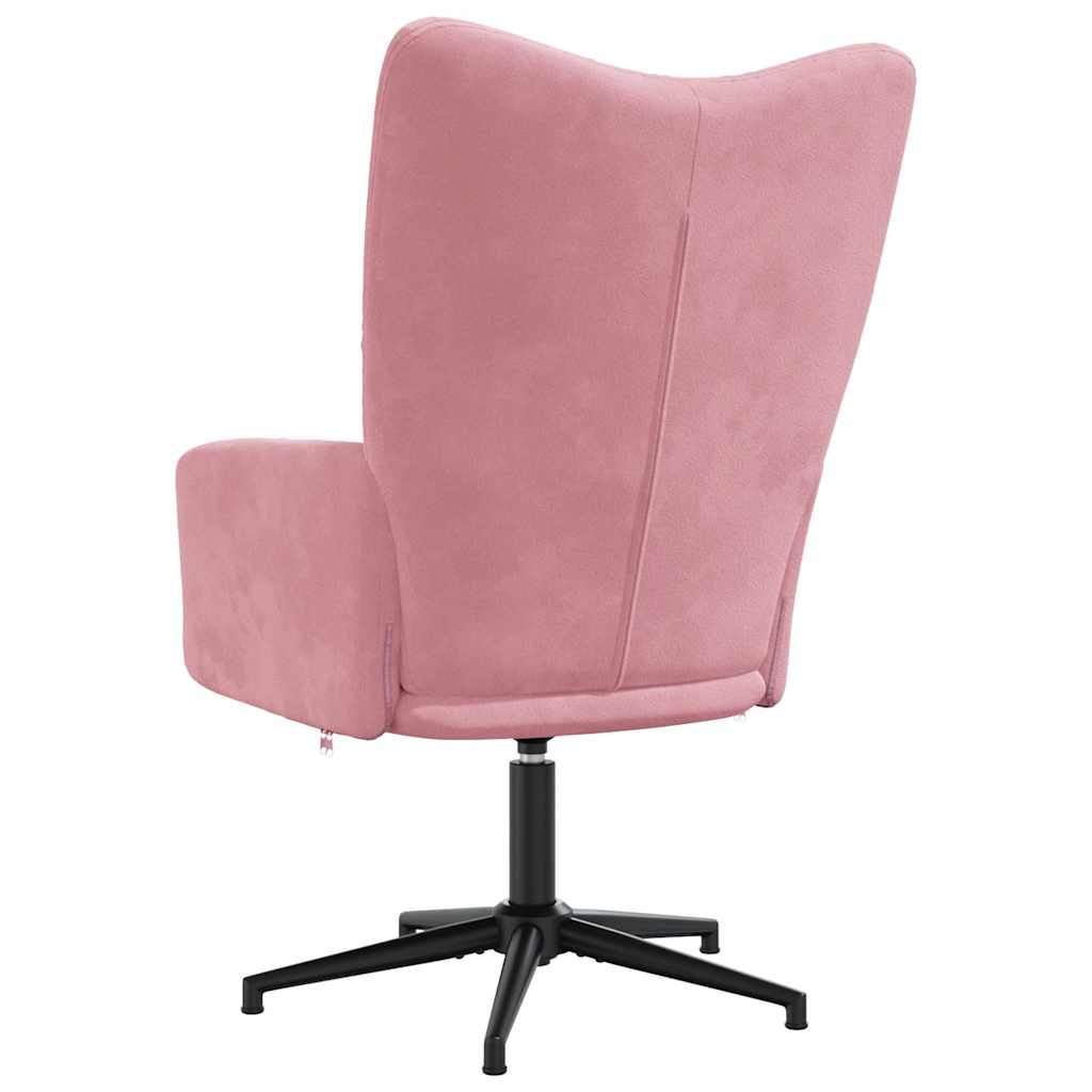 Relaxstoel fluweel roze