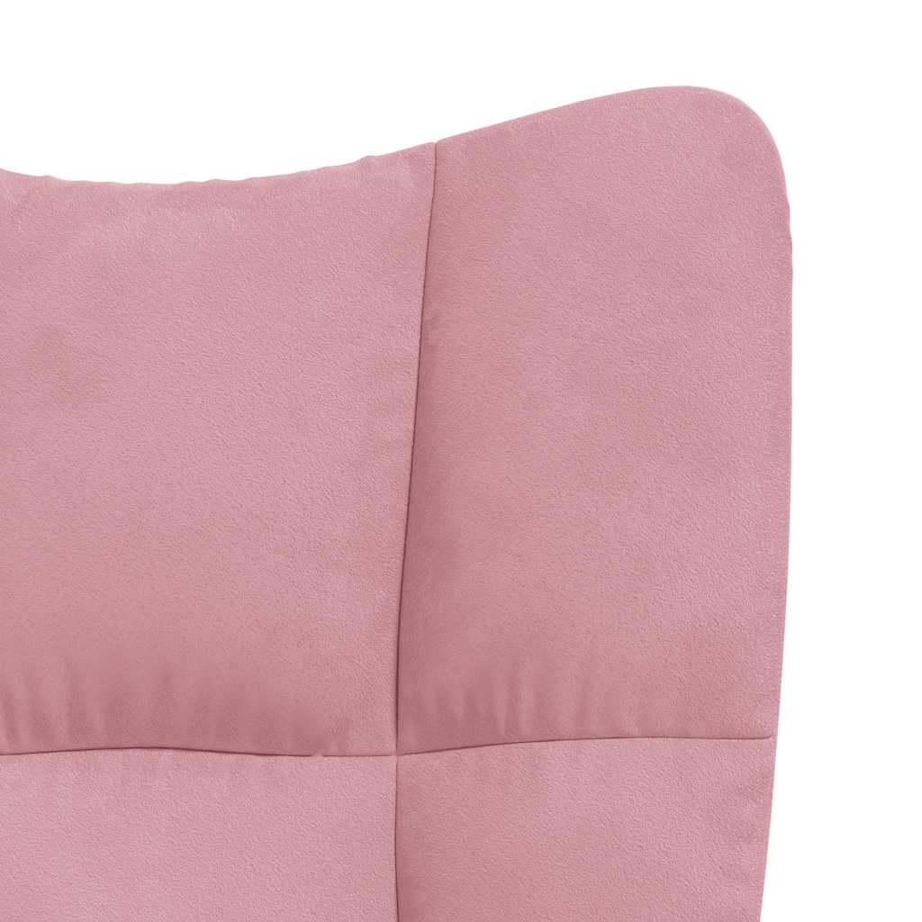 Relaxstoel fluweel roze