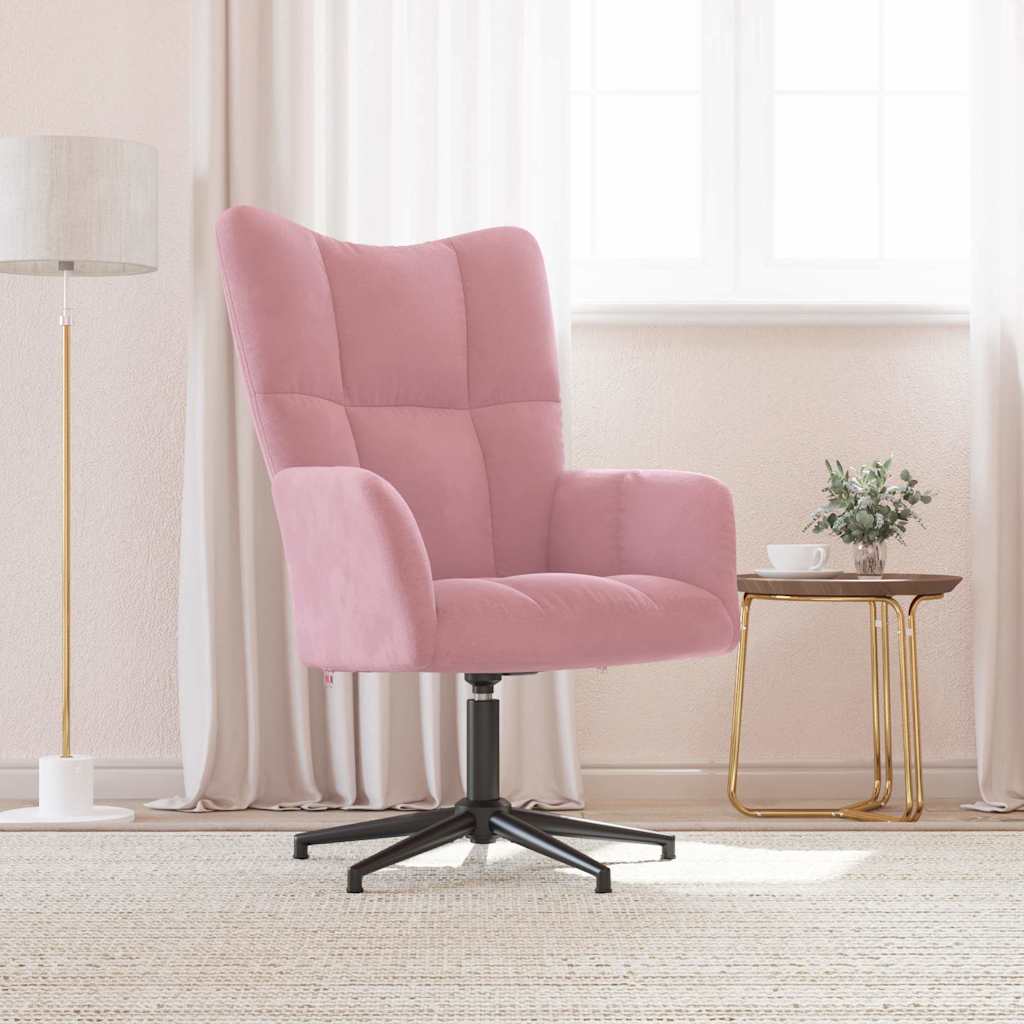 Relaxstoel fluweel roze