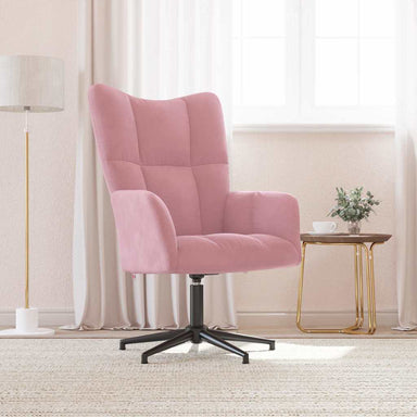 Relaxstoel fluweel roze