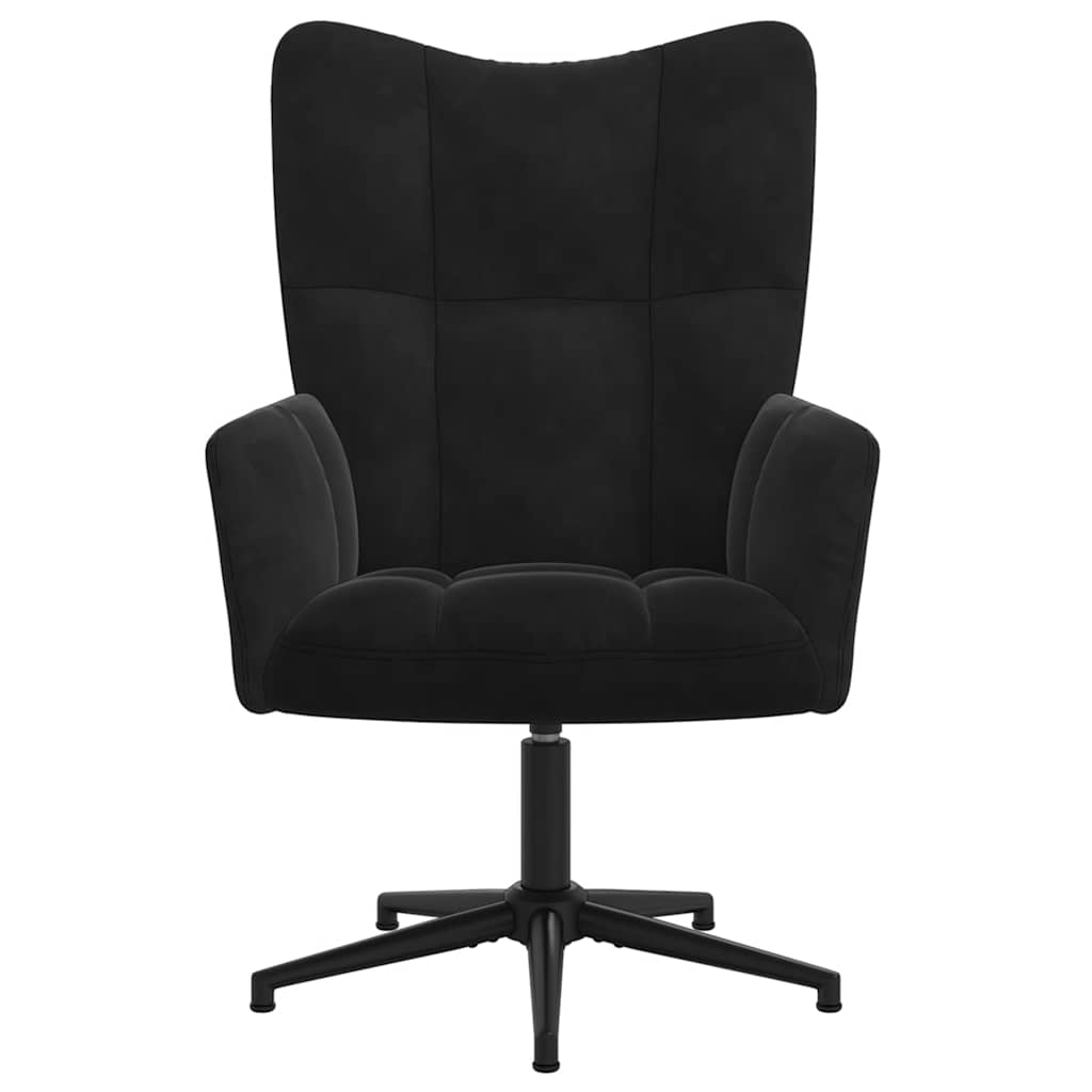 Relaxstoel fluweel zwart