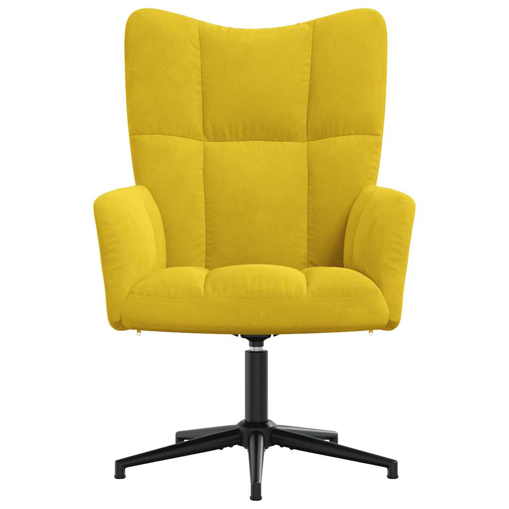 Relaxstoel fluweel mosterdgeel
