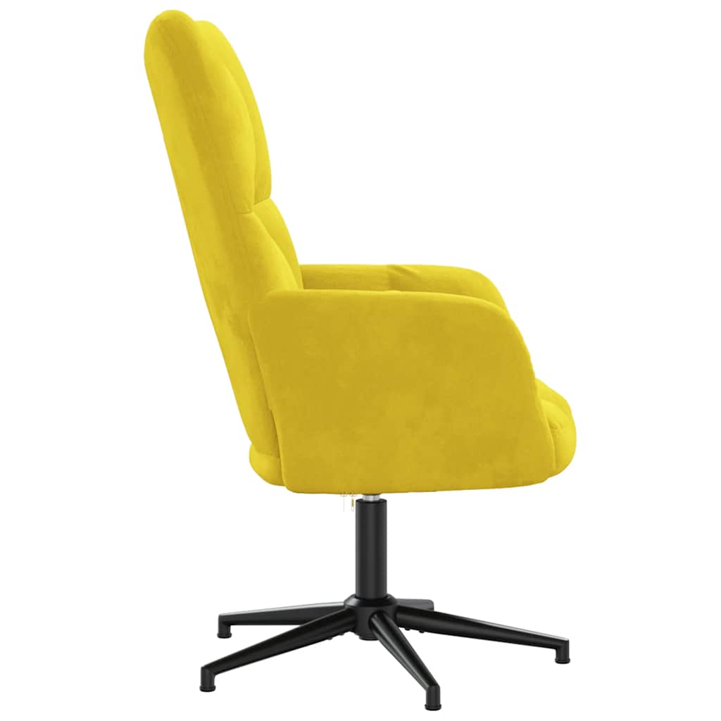 Relaxstoel fluweel mosterdgeel
