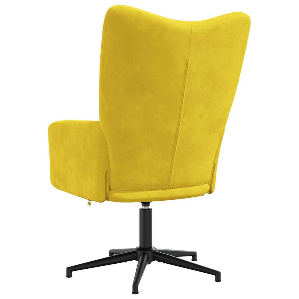 Relaxstoel fluweel mosterdgeel