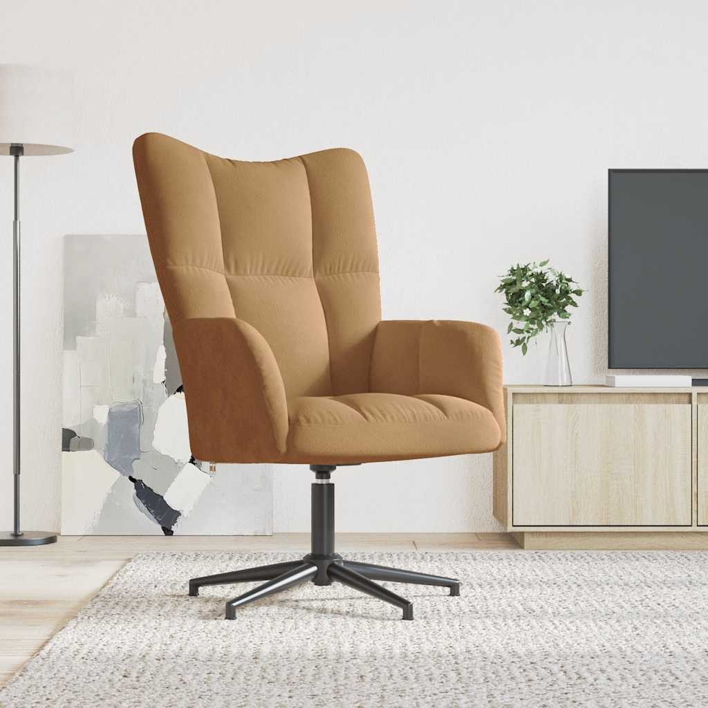 Relaxstoel fluweel bruin
