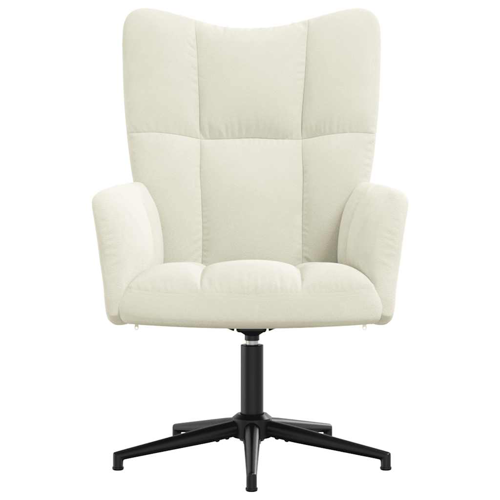 Relaxstoel fluweel crèmewit