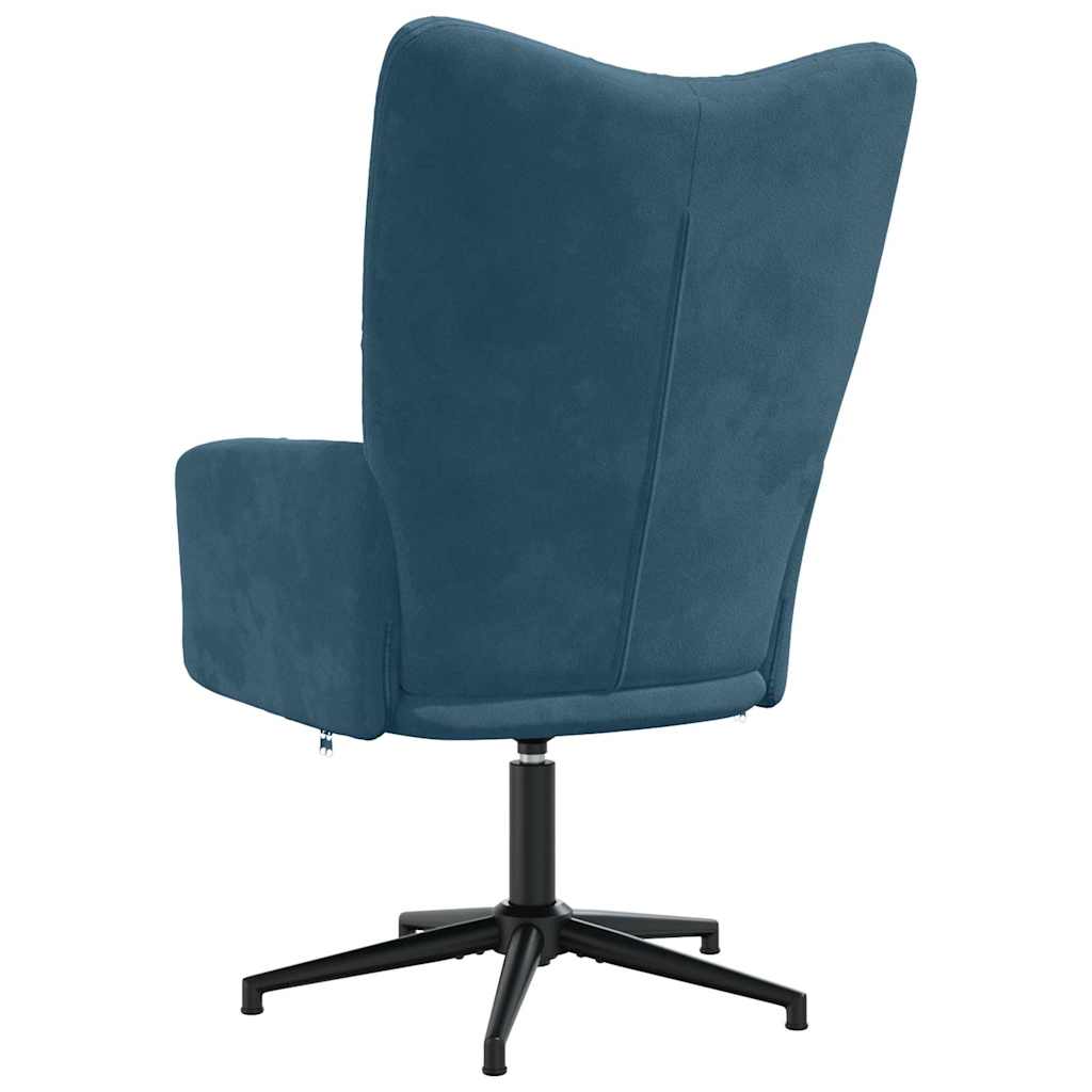 Relaxstoel fluweel blauw